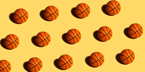 Pattern with basketball orange balls