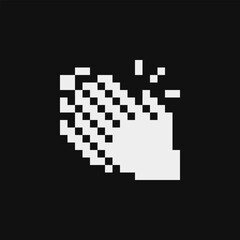 Clapping hands. Pixel art applause icon. Flat style. 1-bit. Isolated abstract vector illustration.