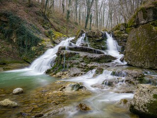 waterfall in the mountains