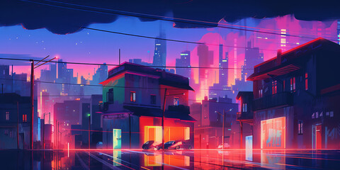 night view of the city