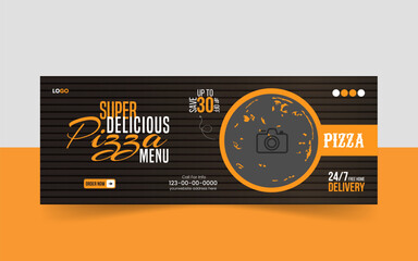 Facebook cover banner food advertising discount sale offer template social media food cover post design