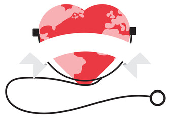 World Health Day cutout png.World Health Day silhouette.Earth with Medicine and Health care transparent background 
