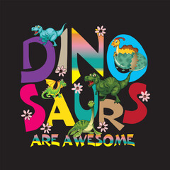 Dinosaurs vintage T shirt design