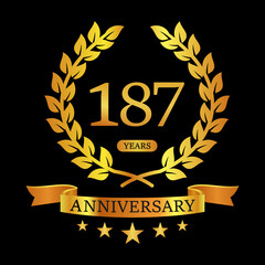 187 th Anniversary logo template illustration. suitable for you