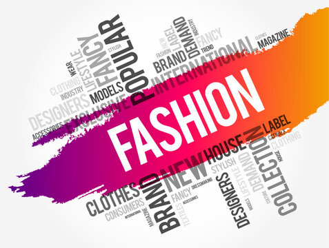 Fashion word cloud collage, concept background
