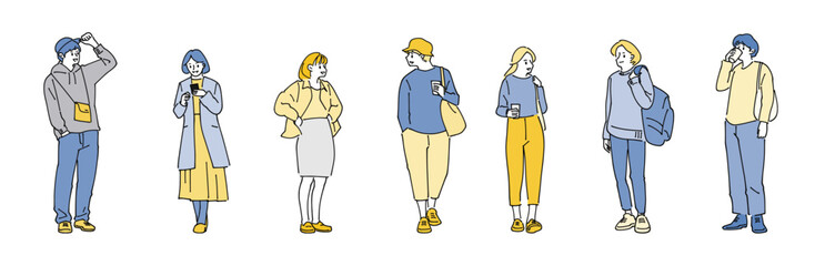 人物 ファッションおしゃれイラスト素材	