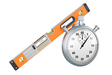 Digital Spirit Level with stopwatch, 3D rendering