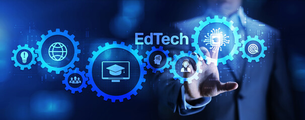 Fototapeta na wymiar EdTech Education Technology e-learning online learning internet technology concept.