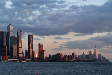 New York city on cloudy evening