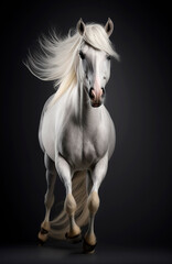 Obraz na płótnie Canvas Generative AI background illustration of Horse jumping in motion