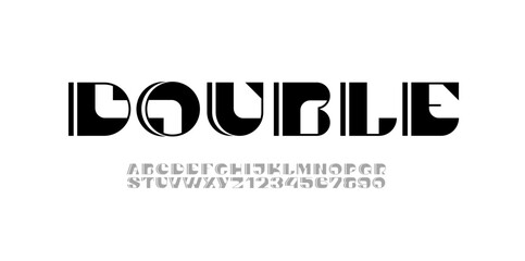 Unique font, unique alphabet, cyber letters and numbers made in future design, vector illustration 10EPS