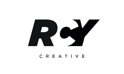 RCY letters negative space logo design. creative typography monogram vector	