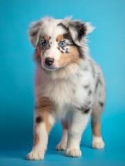 portrait photo of a puppy, isolated on a pastel color background