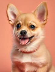 Obraz premium portrait photo of a puppy, isolated on a pastel color background