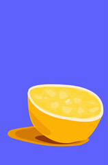 lemon on a blue background