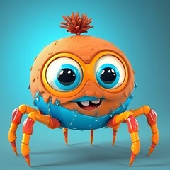 Fototapeta premium Single Cute and Fun Spider Character: Adorable Arachnid Illustration Generative AI