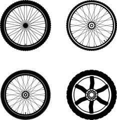 Bike Bicycle wheel vector icon. Bicycle wheel symbol. Bike rubber. Mountain tyre. Valve. Fitness cycle. Motor Bike. Vector