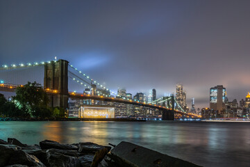 Fototapeta na wymiar New York Brooklyn Bridge by Night