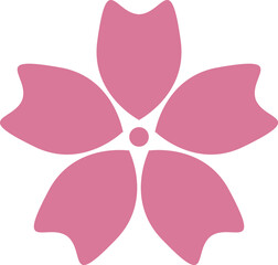 Pink Japanese cherry blossoms vector icon.