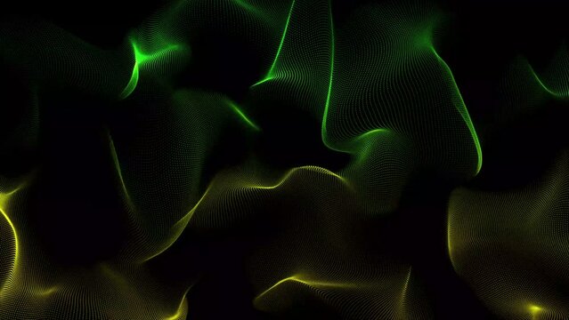 blue and yellow color trapcode form wave background. Creative digital wave texture. Dark surface with reflections. Smooth minimal blue and yellow color waves background.