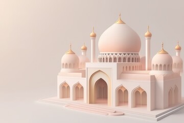 A paper cut out of a mosque with a dome and the word taj. Generative AI