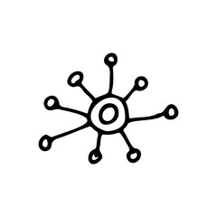 Fototapeta premium Bacteria are living cellular organisms. Microbes. Viruses. Medicine. Doodle. Vector illustration. Hand drawn. Outline.