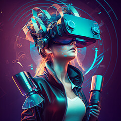 girl with headphones