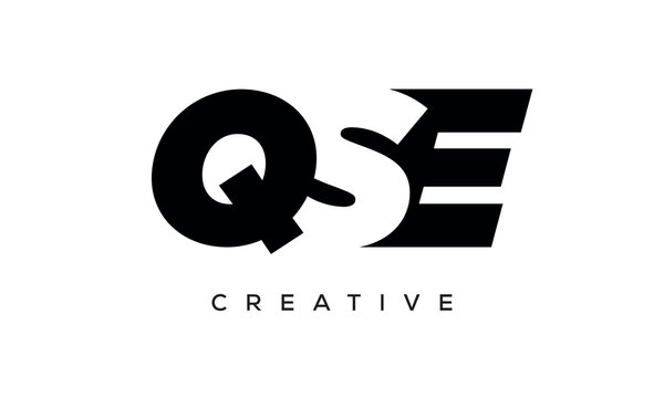 QSE letters negative space logo design. creative typography monogram vector	