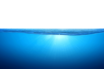 Blue water wave and bubbles on transparent background. BLUE UNDER WATER waves and bubbles. sea with sunlight reflection, Tranquil sea harmony of calm water surface. for graphic designing, editing.