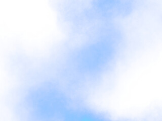 Bright blue mist on a transparent background, used for various graphic elements or photo editing.