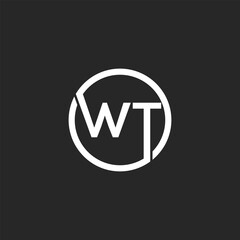 Modern creative WT logo design vector illustrations