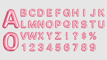 Flamingo Pink Balloon Letters And Numbers