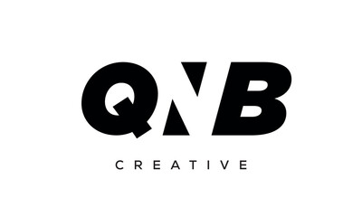 QNB letters negative space logo design. creative typography monogram vector	