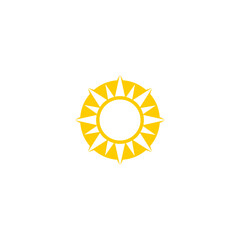 Sun simple icon. Summer sun logo design isolated on white background