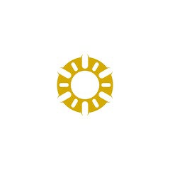 Sun simple icon. Summer sun logo design isolated on white background