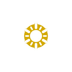 Sun simple icon. Summer sun logo design isolated on white background