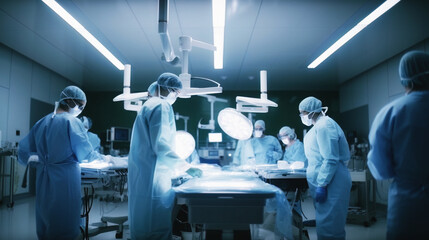 Medical Team Performing Surgical Operation in Modern Operating Room.Generative AI. 7