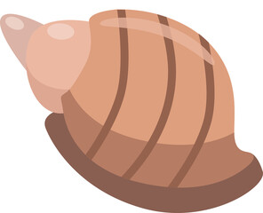 Aquarium and sea tropical shell in flat style.