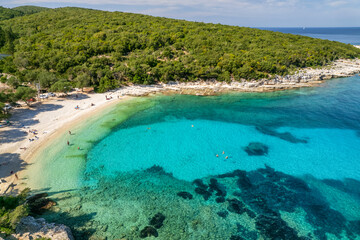 Fototapeta na wymiar Emplisi bay near Fiskardo town, Kefalonia island, Ionian sea, Greece