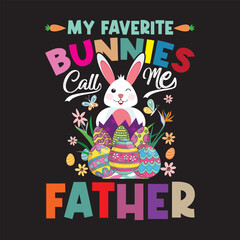 easter bunny  father t shirt design graphic template