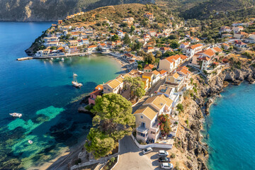 Fototapeta na wymiar Picturesque Assos town on Kefalonia island, Ionian sea, Greece.