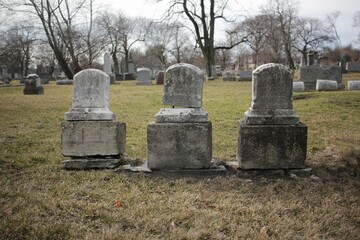 Fototapeta premium gravestones in cemetery