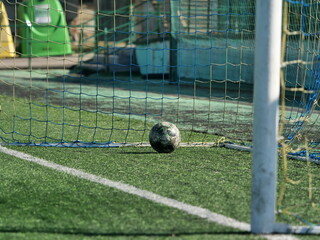 soccer ball in goal