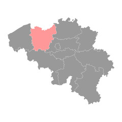 East Flanders Province map, Provinces of Belgium. Vector illustration.