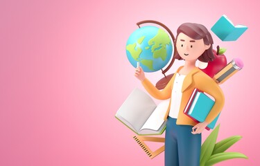 Isolated Teacher's Day. 3D Illustration
