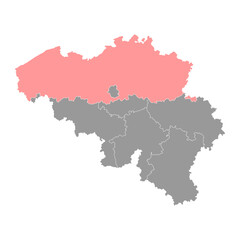 Obraz premium Flanders region map, Belgium. Vector illustration.