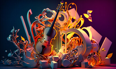 A harmonious display of synthetic forms and shapes, like an orchestra of artificial life