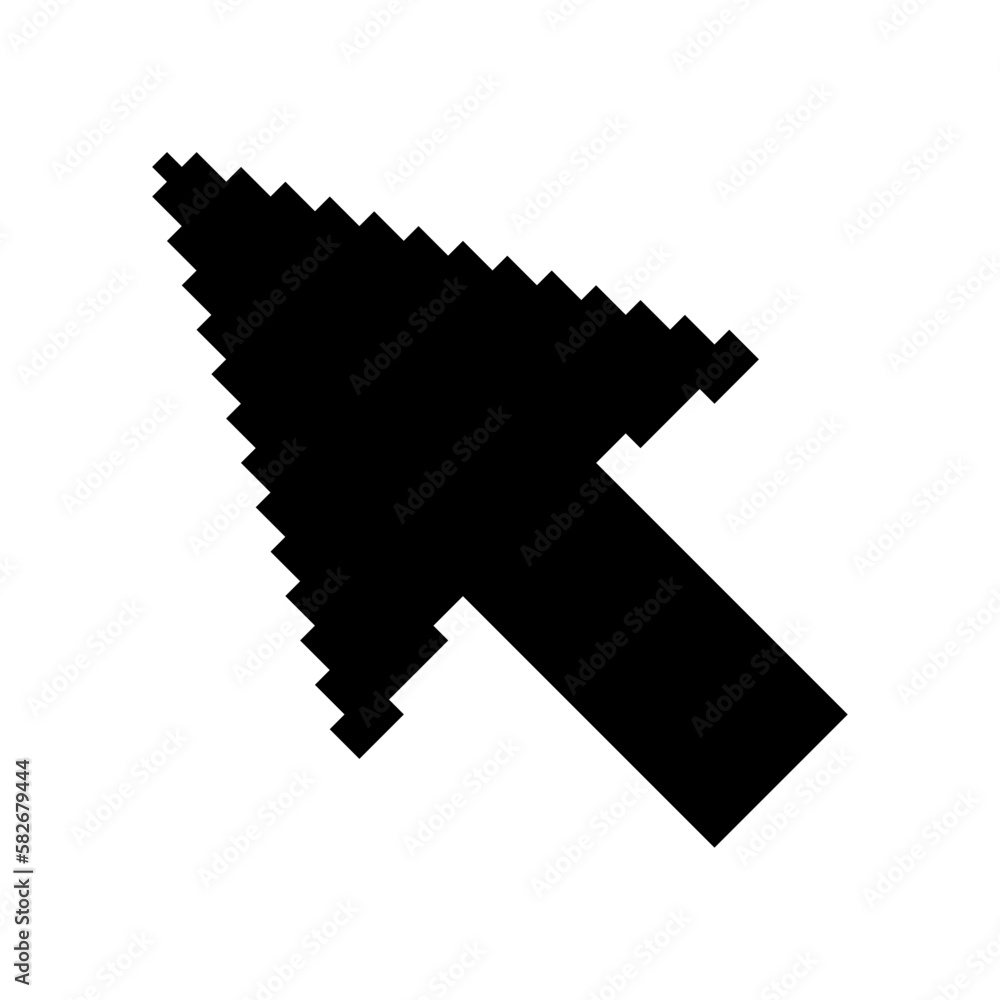 Aufkleber arrow pixel icon, web cursor click mouse symbol, computer pointer vector illustration