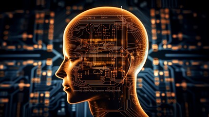 Illustrations of neuralink, neural network, machine learning by generative AI.