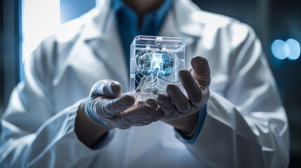 Illustrations of neuralink, neural network, machine learning by generative AI.